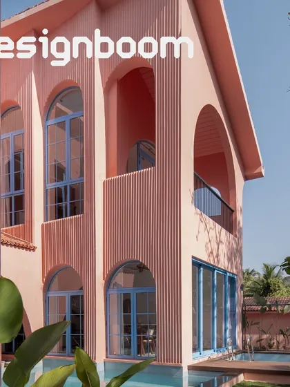 This image from the Designboom feature captures the unique facade of Baia Villas. The publication recognized our design for its U-shaped courtyards that embrace luxury, relaxation, and calm.