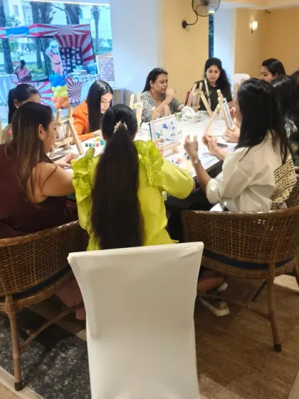 The party also included activities for the adults, like this painting station.