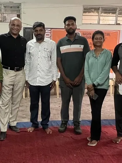 Interacting with a group of participants after the competition. I always make time to offer feedback and encouragement to young artists.