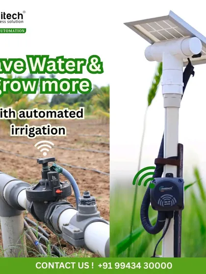 Our solar-powered wireless valve controller, designed to save water and enable automated irrigation without relying on the main power grid.