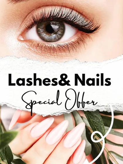 Check out our special offers, like this combination for lashes and nails. We love providing value to our clients so you can enjoy multiple services to complete your look.