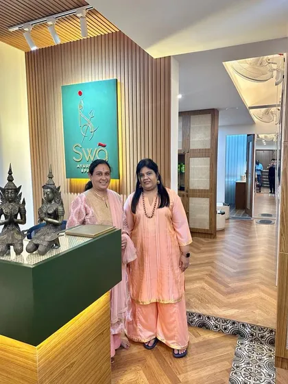 Another photo with one of our special guests, capturing a happy moment during her visit.