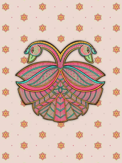Here, the peacock design is placed on a simpler background, allowing the intricate details and colors of the bird to stand out. This version highlights the fusion of traditional art with a clean, contemporary aesthetic.