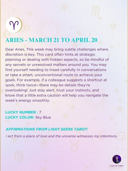 This weekly forecast for Aries may bring subtle challenges where discretion is key. It’s a message about being resourceful and strategic behind the scenes.