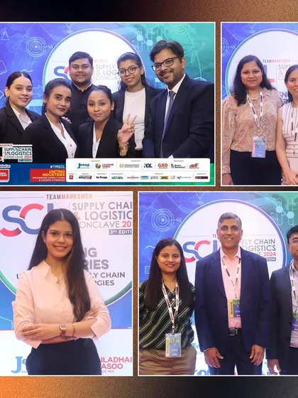 A collection of photos from the Supply Chain & Logistics Conclave in Delhi. Our booth captures both formal and informal moments among conference attendees.