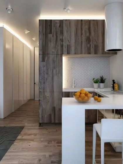 Modular Kitchen - Modular Home Interiors Modern Kitchens with Islands & Breakfast Bars photo 23