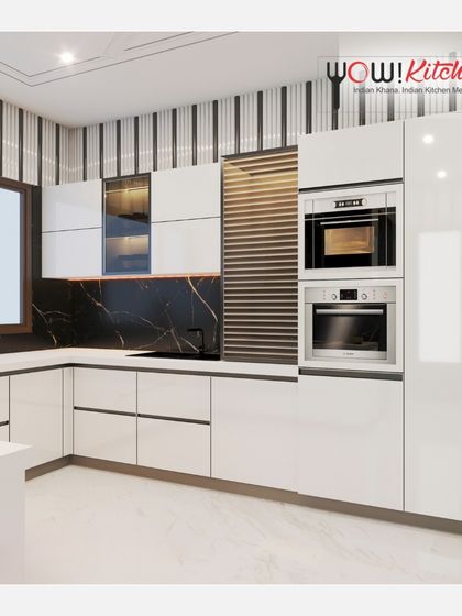 A duplicate image showing the striking contrast of the black and white modern kitchen, perfect for those who love bold design statements.