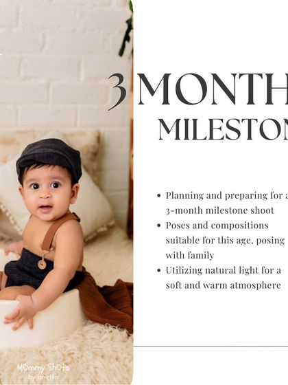 A 3-month milestone photo, showing how to pose and light slightly older babies.