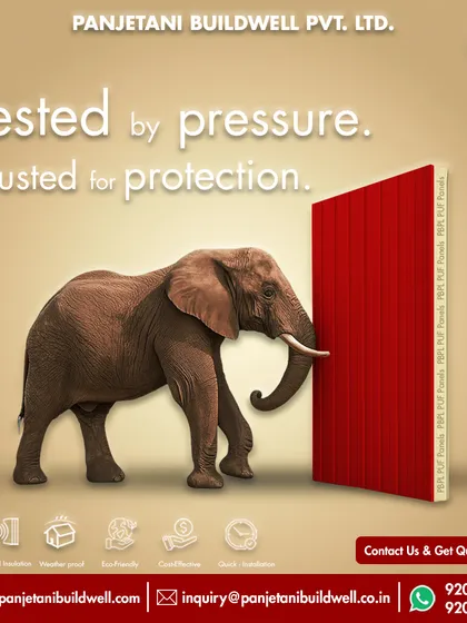 Our PUF panels are tested for pressure and trusted for protection. This visual represents the immense strength and durability engineered into every panel, making them a reliable choice for structures that need to withstand significant stress and environmental challenges.
