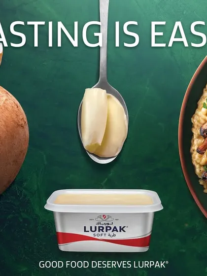 Working on a campaign for a global brand like Lurpak was a career highlight. This shot for their Middle East campaign focuses on creating a clean, appetizing visual for a mushroom risotto, emphasizing how good food deserves great ingredients.