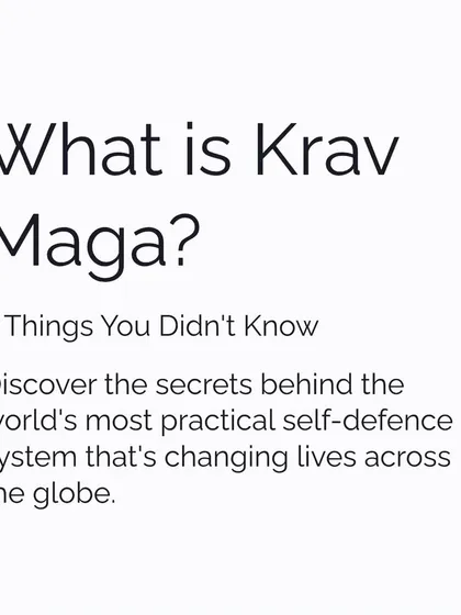 What is Krav Maga? It's the world's most practical self-defense system, designed for everyone, regardless of age or fitness level.