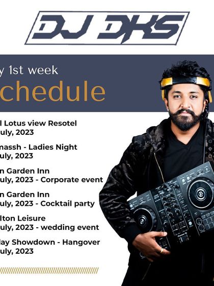 Darshan K Shetty - Club & Pub DJ My Weekly Schedules photo 4
