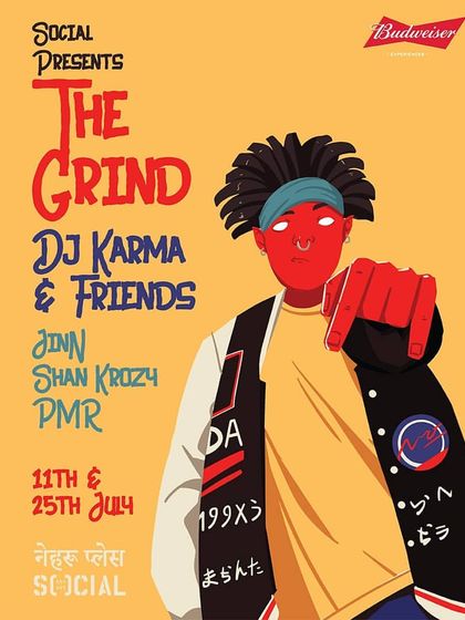 'The Grind' was my residency at Nehru Place Social, where I featured my friends and other upcoming artists.