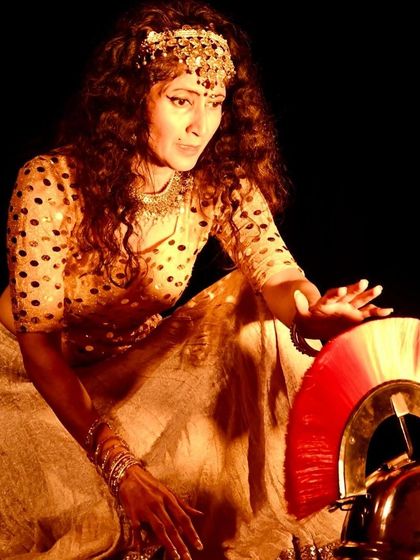 In character for the vaudeville piece "No Strings Attached." This show blends Kathak, Flamenco, and Butoh with comedy to explore our modern lives. It shows how different dance forms can tell one cohesive, entertaining story.