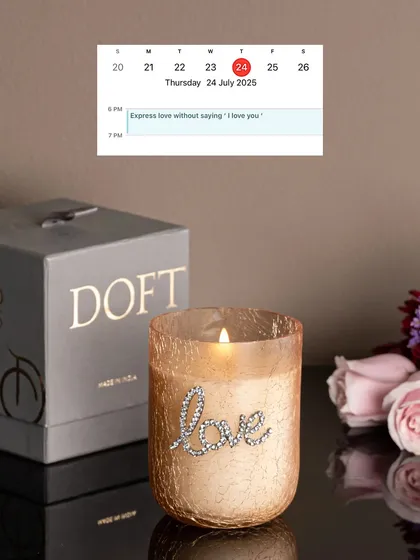 Because every moment deserves its own scent. Express love without saying "I love you" with my 'Love' bejeweled candle. It's a beautiful, sparkling reminder of your affection, perfect for any day of the year.