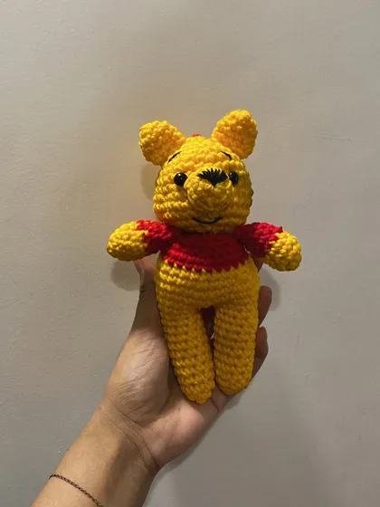 This Pooh doll is ready for his new adventure. Each piece I make carries a piece of my heart and hard work.