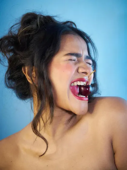 A dynamic and slightly wild expression that grabs attention. This is the kind of energy I bring to make a product shoot memorable and unique.