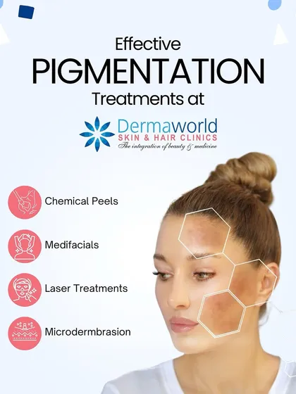 We tackle pigmentation with a range of effective, science-backed treatments. From chemical peels and lasers to medical-grade facials, we create a personalized plan to target your specific concerns like dark spots, uneven tone, and melasma.