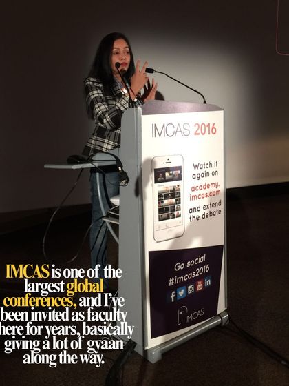 Speaking at IMCAS, one of the largest global conferences, where I have been invited as faculty for years. It's an honor to share my expertise on an international stage and contribute to the evolution of our field.