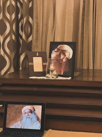 My personal space for sadhana, where the teachings of Sadhguru guide my practice. This reverence is the foundation of everything I share at Astita Yogmandir.