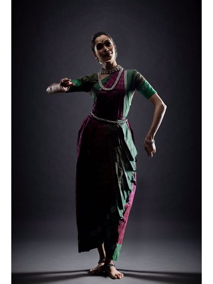 A serene pose for Brahmacharini, the second of the Navadurgas. The lighting and mood of this shot from my Navaratri series reflect a sense of devotion and penance.