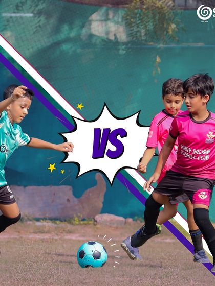 A promotional graphic showing a GSC player versus Manav Rachna players.