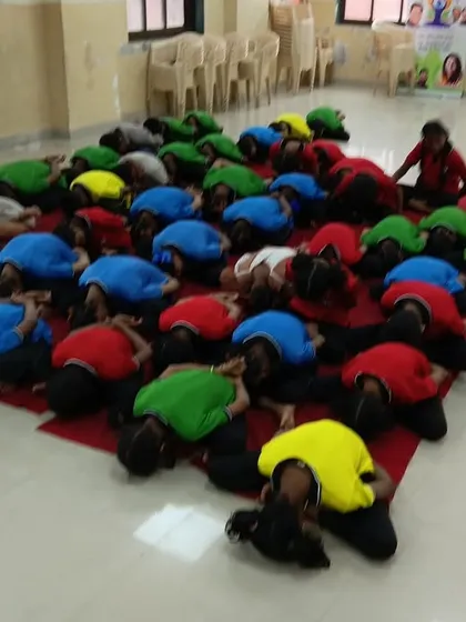 A yoga session with young school children at a BMC school. I believe that yoga is best learned young and lived lifelong, and it brings me immense joy to see children embrace these practices with such enthusiasm.