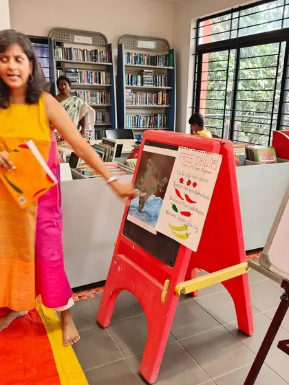 We had a spicy and interactive book launch for 'A Bounty of Chilies' with author Niyatee Sharma and illustrator Vibha Surya. The session was a journey of taste, food, and culture, complete with live drawing and storytelling.