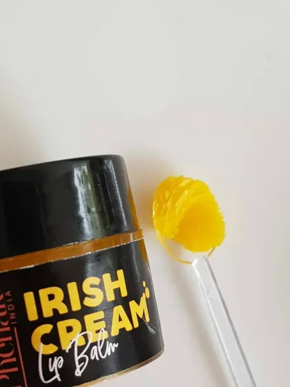 This texture shot shows the rich, buttery consistency of my Irish Cream Lip Balm. Made with natural oils and butters, it’s designed to melt onto your lips for deep, lasting hydration.