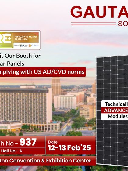 Join us at RE+ Northeast in Boston. Visit Booth No. 937 to explore our technically advanced modules that are compliant with US AD/CVD norms.