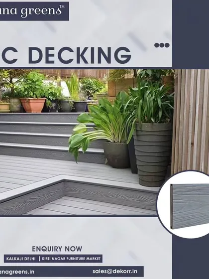 This multi-level deck was built using my gray WPC decking planks. This material is perfect for creating custom outdoor structures like steps and platforms, offering durability and a consistent, stylish look.