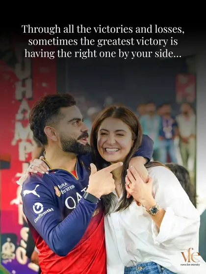Through wins and losses, the greatest victory is having the right person by your side. This image of Virat and Anushka captures that sentiment perfectly.