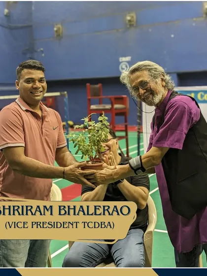 Shri. Sriram Bhalerao, Vice President of TCDBA, being honored at a summer camp prize distribution. Even for smaller events, I ensure the presence of senior officials to motivate participants.