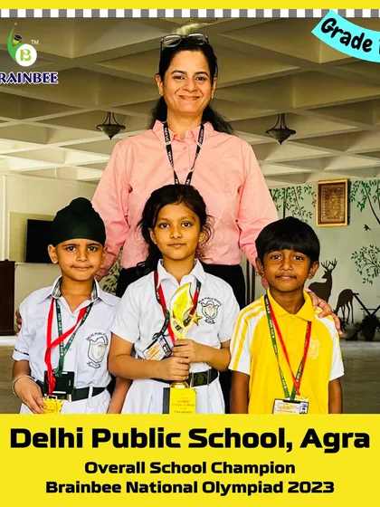 Winners from Grade 1B at DPS Agra, part of the 2023 Overall School Champion team.