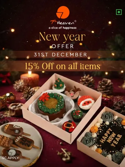 Celebrate the new year with a sweet slice of happiness. This festive offer includes a variety of treats, from New Year brownie boxes to Christmas-themed cupcakes and cakesicles.