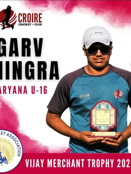 Garv Dhingra's selection for the U-16 Haryana Squad is a pure result of his perseverance over many years. We wish him the best for this amazing opportunity.