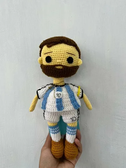 For the football fans, a crochet doll of the G.O.A.T., Lionel Messi, in his Argentina jersey.