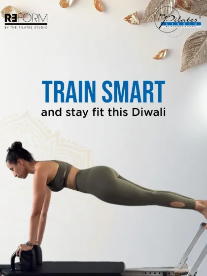 Train smart and stay fit this Diwali. This image reminds you that it's possible to enjoy the festivities while staying true to your fitness goals with a balanced approach.