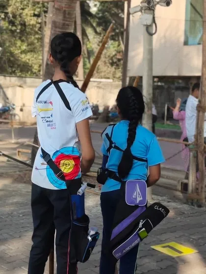 Two young archers ready on the line. We are excited to see where their archery journey takes them.