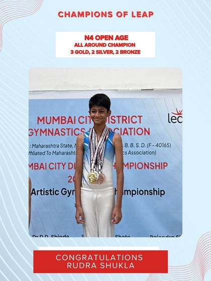 Congratulations to Rudra Shukla, our N4 Open Age All Around Champion. He took home an incredible 3 gold, 2 silver, and 2 bronze medals.