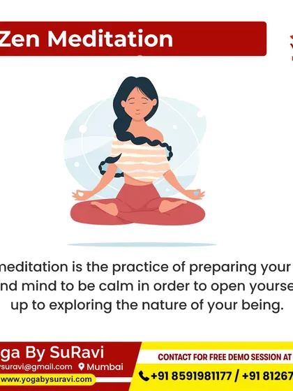 Zen Meditation is a practice of observing the flow of breath and mind. It helps prepare your body and mind to be calm, allowing you to explore the nature of your being with clarity.