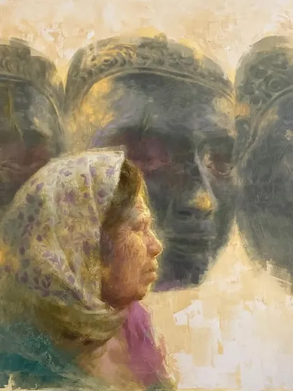 The full composition of "Echoes in Her Eyes," exploring themes of vision, health, and age.