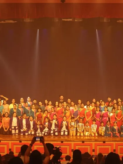 The entire Abstratics family on stage at the end of a magical show. This photo is a testament to our incredible community of students, instructors, and supporters who make it all possible.
