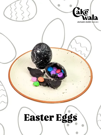 Our special chocolate Easter Eggs are a fun treat for all ages. Crack one open to find a surprise of colorful candies inside.