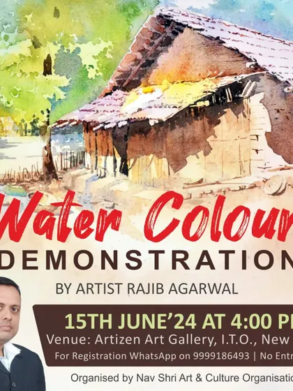 We regularly host free events to build our community. This is an announcement for a live watercolor demonstration by artist Rajib Agarwal at the Artizen Art Gallery, offering a chance for artists to learn new techniques and connect.