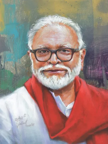A portrait of Hon. Shri Chhagan Bhujbal, painted for his birthday.