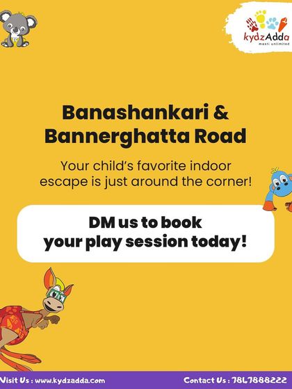 With locations in both Banashankari and Bannerghatta Road, your child's favorite indoor escape is just around the corner. Book a play session today!
