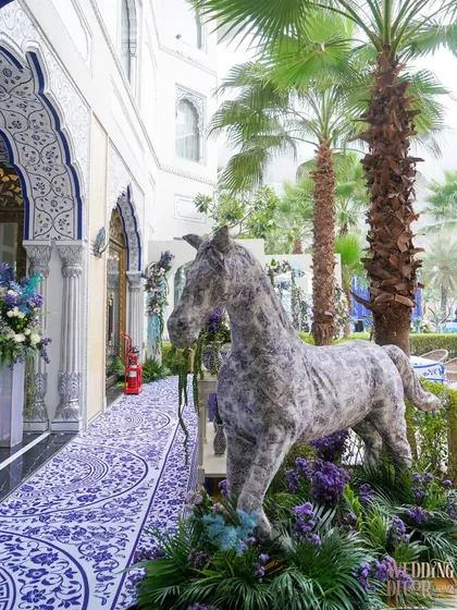 Another custom animal statue, this time a horse, integrated into the decor. These elements added a unique and artistic flair to the royal theme.