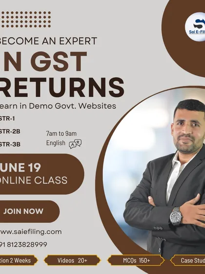 Become an expert in GST returns with our focused online class. We teach you how to handle GSTR-1, GSTR-2B, and GSTR-3B using demo government websites, providing practical experience that you can apply immediately in your career.
