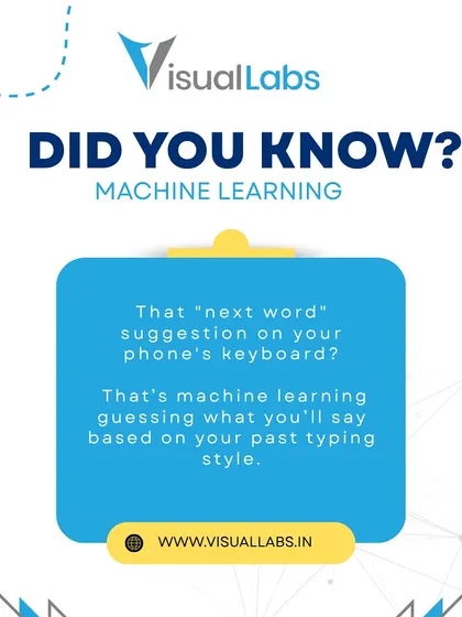 Did you know? That "next word" suggestion on your phone's keyboard is machine learning at work, guessing what you'll say based on your past typing style.